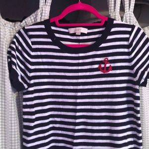 Loft size small anchor striped sweater